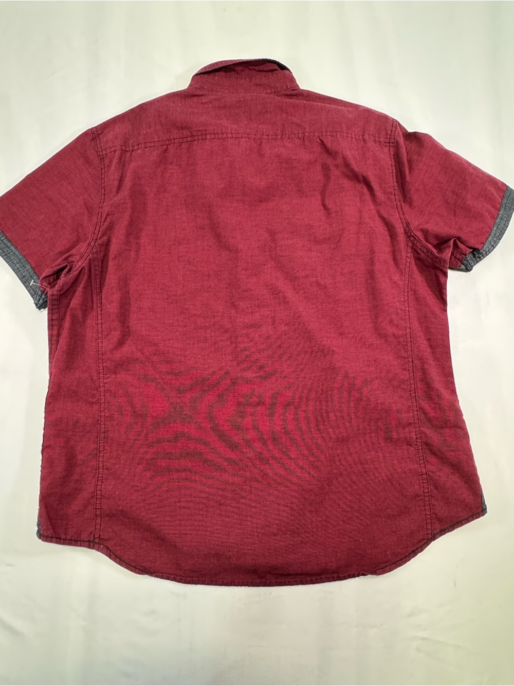 Burgundy Short-Sleeve Button-Down Shirt - Picture 11 of 12